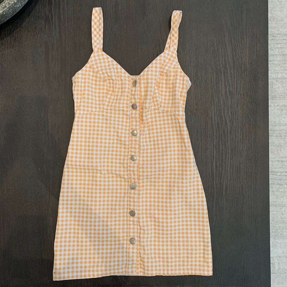 Yellow Checkered Topshop dress!